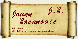 Jovan Mašanović vizit kartica